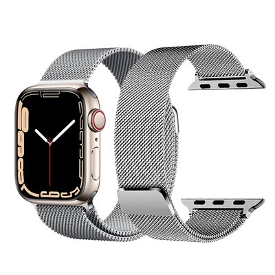 Ремінець металевий міланське плетіння для Apple Watch 41|40|38 мм Silver 5079 фото