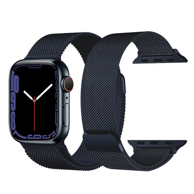 Ремінець металевий міланське плетіння для Apple Watch 41|40|38 мм Midnight Blue 5055 фото