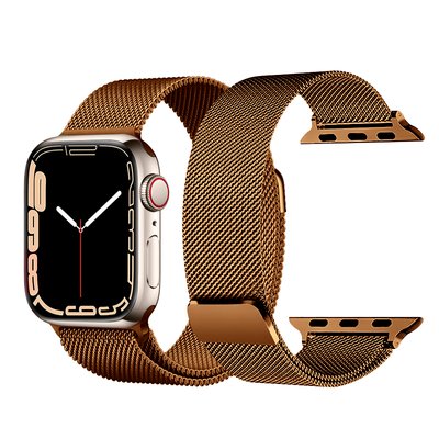 Ремінець металевий міланське плетіння для Apple Watch 49|45|44|42 мм Chocolate 4676 фото